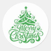 Frohe Weihnachten Runder Aufkleber (Vorderseite)