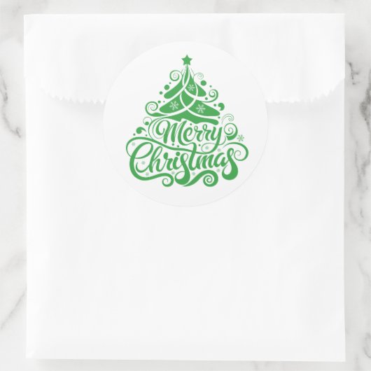 Frohe Weihnachten Runder Aufkleber (Tasche)