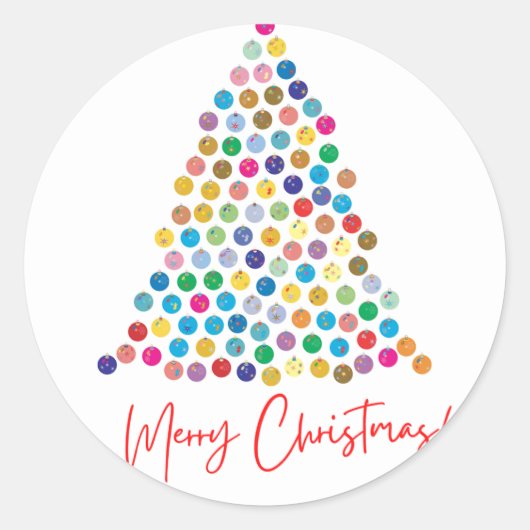 Frohe Weihnachten Runder Aufkleber (Vorderseite)