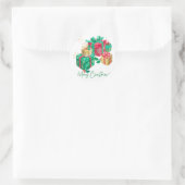 Frohe Weihnachten Runder Aufkleber (Tasche)