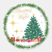 Frohe Weihnachten Runder Aufkleber (Vorderseite)