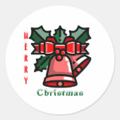 Frohe Weihnachten Runder Aufkleber (Vorderseite)