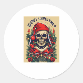 frohe Weihnachten Runder Aufkleber