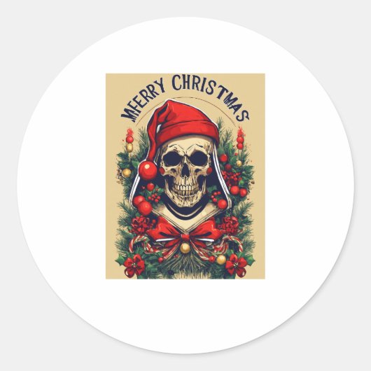 frohe Weihnachten Runder Aufkleber (Vorderseite)