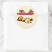 Frohe Weihnachten Runder Aufkleber (Tasche)