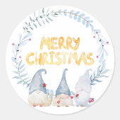 Frohe Weihnachten Runder Aufkleber (Vorderseite)
