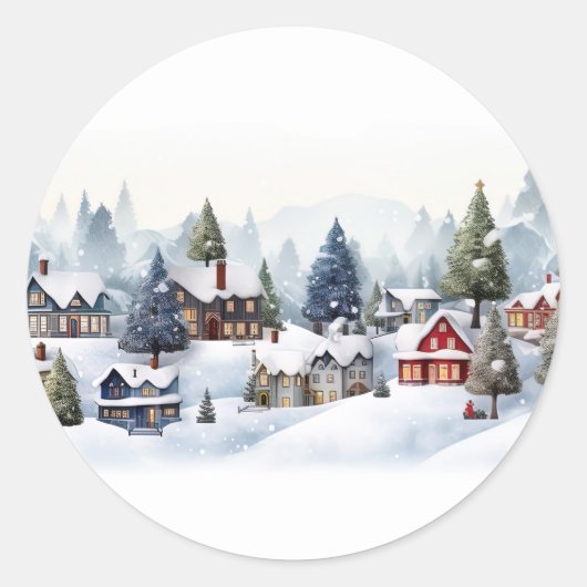 Frohe Weihnachten Runder Aufkleber (Vorderseite)