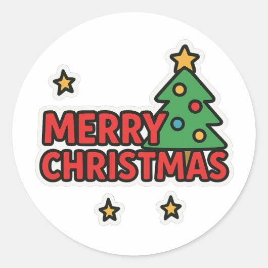 Frohe Weihnachten  Runder Aufkleber (Vorderseite)
