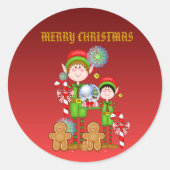 Frohe Weihnachten Runder Aufkleber (Vorderseite)
