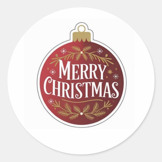 Frohe Weihnachten Runder Aufkleber (Vorderseite)