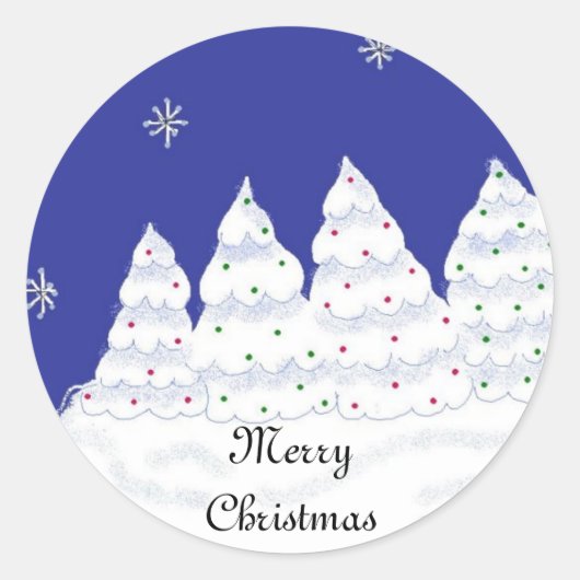 Frohe Weihnachten Runder Aufkleber (Vorderseite)
