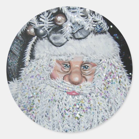 Frohe Weihnachten Runder Aufkleber (Vorderseite)