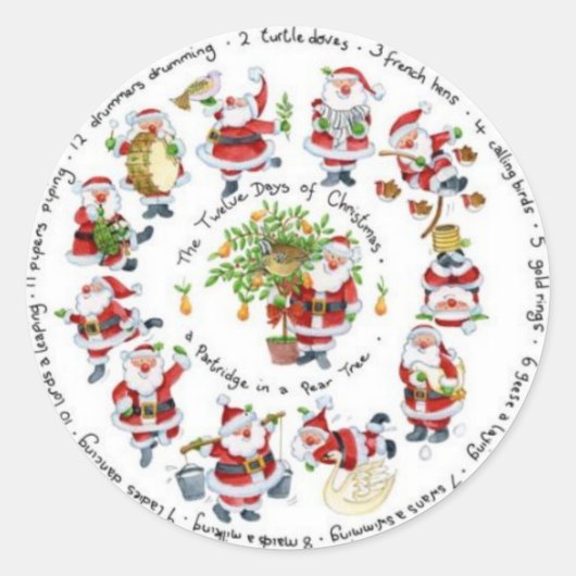 Frohe Weihnachten Runder Aufkleber (Vorderseite)