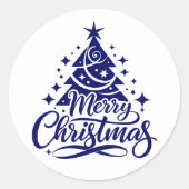 Frohe Weihnachten Runder Aufkleber (Vorderseite)