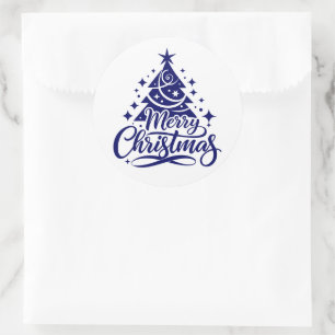 Frohe Weihnachten Runder Aufkleber