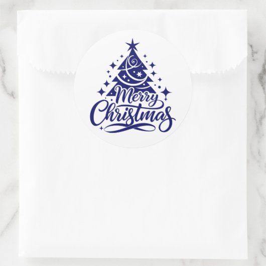Frohe Weihnachten Runder Aufkleber (Tasche)