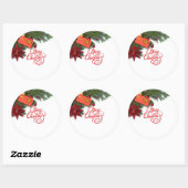 Frohe Weihnachten Runder Aufkleber (Blatt)