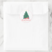 Frohe Weihnachten Runder Aufkleber (Tasche)