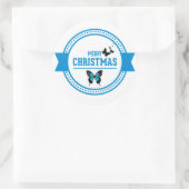 Frohe Weihnachten Runder Aufkleber (Tasche)