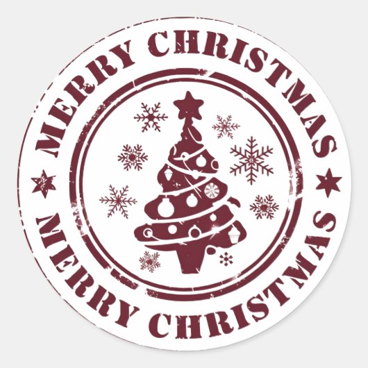 Frohe Weihnachten Runder Aufkleber (Vorderseite)