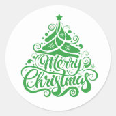 Frohe Weihnachten Runder Aufkleber (Vorderseite)