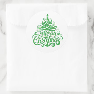 Frohe Weihnachten Runder Aufkleber