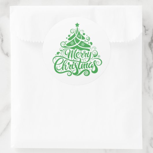 Frohe Weihnachten Runder Aufkleber (Tasche)