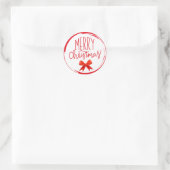 Frohe Weihnachten Runder Aufkleber (Tasche)