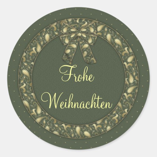 Frohe Weihnachten Runder Aufkleber (Vorderseite)