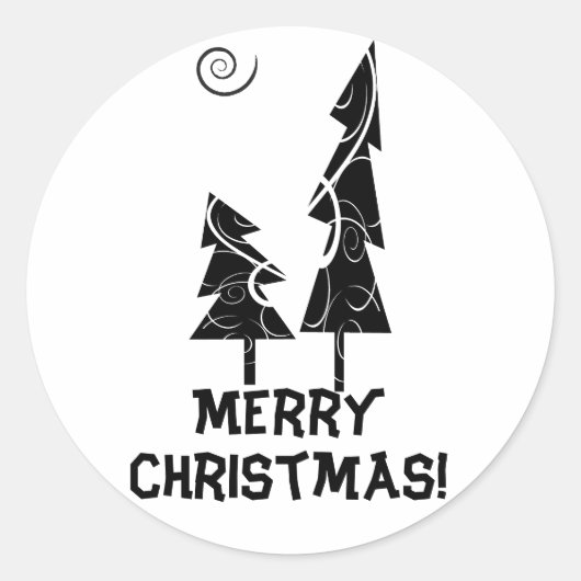 Frohe Weihnachten! Runder Aufkleber (Vorderseite)