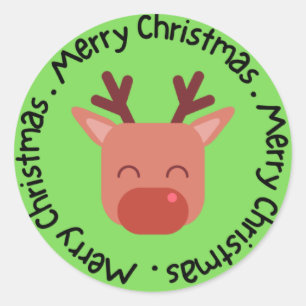 Frohe Weihnachten Runder Aufkleber
