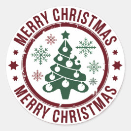 Frohe Weihnachten Runder Aufkleber