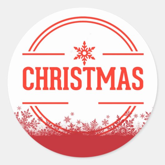 Frohe Weihnachten Runder Aufkleber (Vorderseite)