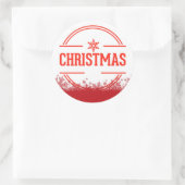 Frohe Weihnachten Runder Aufkleber (Tasche)