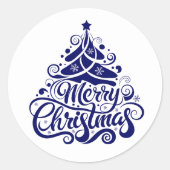 Frohe Weihnachten Runder Aufkleber (Vorderseite)