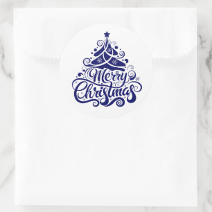 Frohe Weihnachten Runder Aufkleber