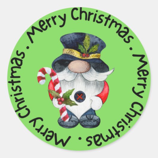 Frohe Weihnachten Runder Aufkleber (Vorderseite)