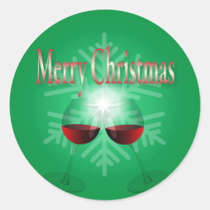 Frohe Weihnachten Runder Aufkleber