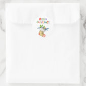 Frohe Weihnachten Runder Aufkleber (Tasche)