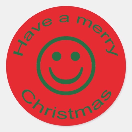 Frohe Weihnachten Runder Aufkleber (Vorderseite)