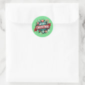 Frohe Weihnachten Runder Aufkleber (Tasche)