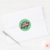 Frohe Weihnachten Runder Aufkleber (Umschlag)