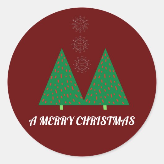 Frohe Weihnachten Runder Aufkleber (Vorderseite)