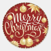 Frohe Weihnachten Runder Aufkleber (Vorderseite)