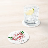 Frohe Weihnachten Runder Pappuntersetzer (Vor Ort)