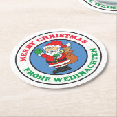 Frohe Weihnachten Runder Pappuntersetzer (Angewinkelt)