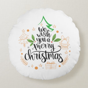 frohe Weihnachten Rundes Kissen