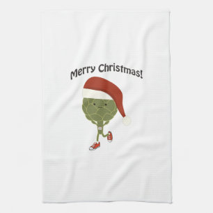 Frohe Weihnachten! Running Artichoke Handtuch