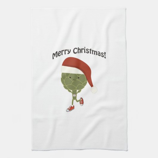 Frohe Weihnachten! Running Artichoke Handtuch (Vertikal)