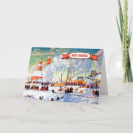 Frohe Weihnachten. Russische Weihnachtskarten Feiertagskarte
